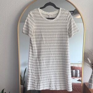 BCBGeneration Cream Textured Asymmetrical Dress